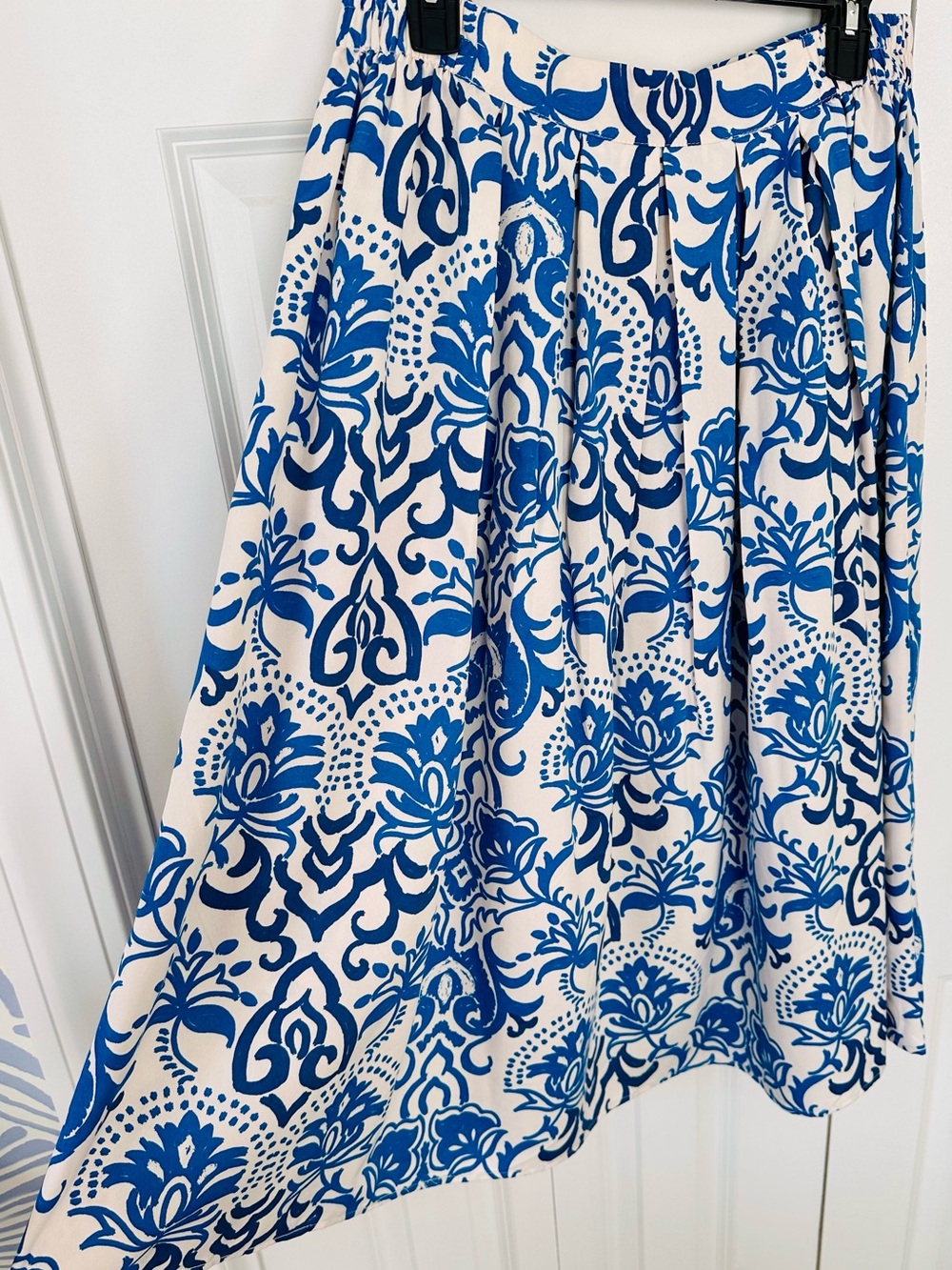 Blue & White Floral Skirt by